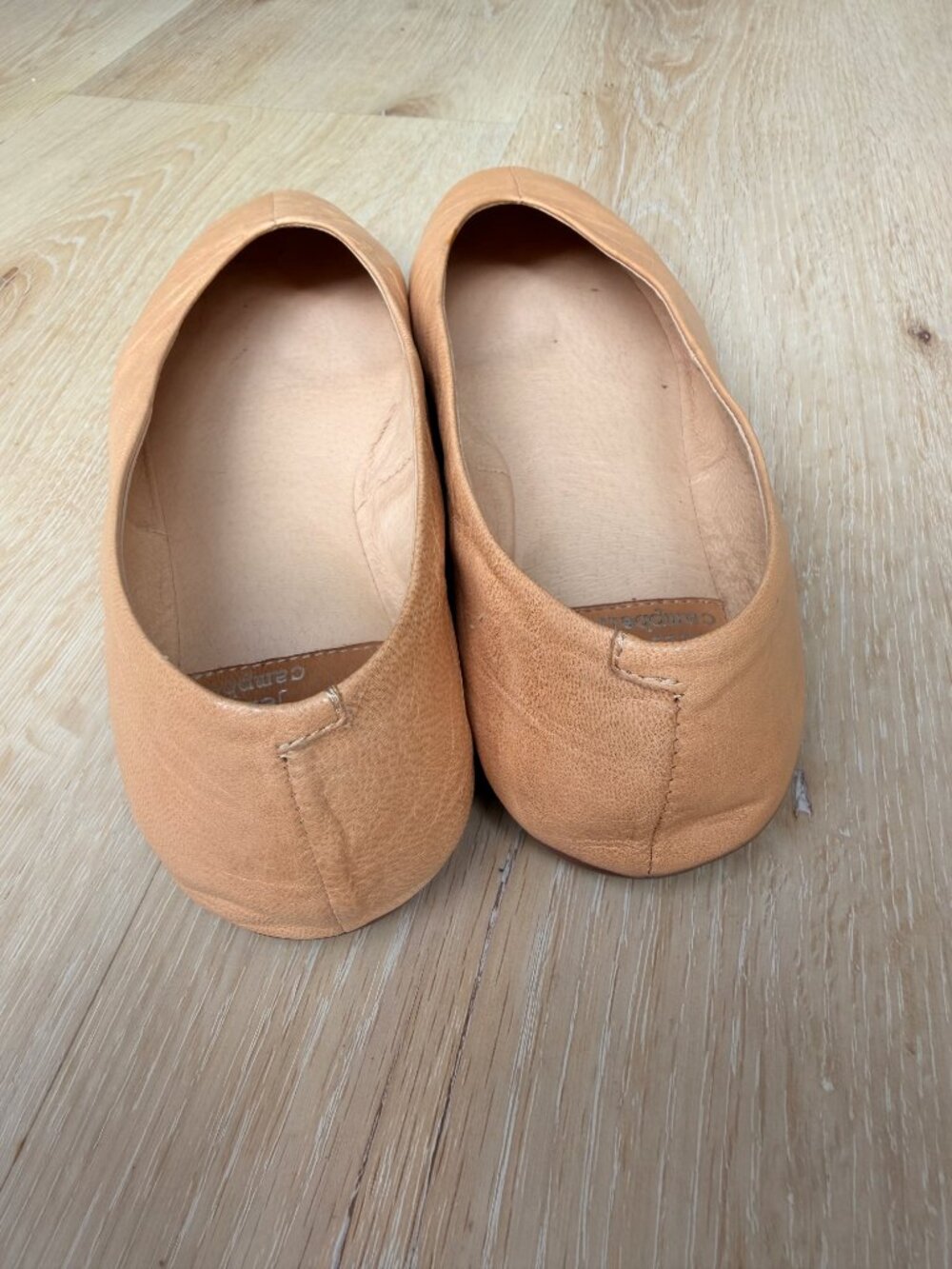 Jeffrey Campbell Fathom Square Toe Leather Ballet Flats Apricot Tan 8.5 - Picture 8 of 10
